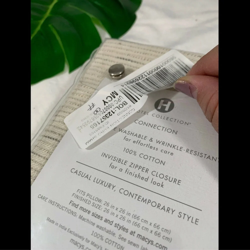 NIB $135 Hotel Collection Connections‎ European Euro Pillow Sham